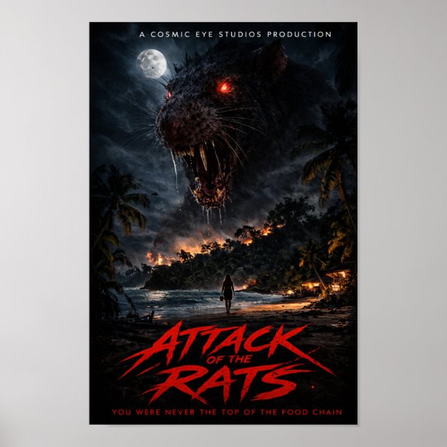 Cosmic Eye – Night Beach Creature Horror Poster (Front)