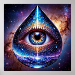 Cosmic Eye Within Teardrop Shaped Galactic Disco Poster