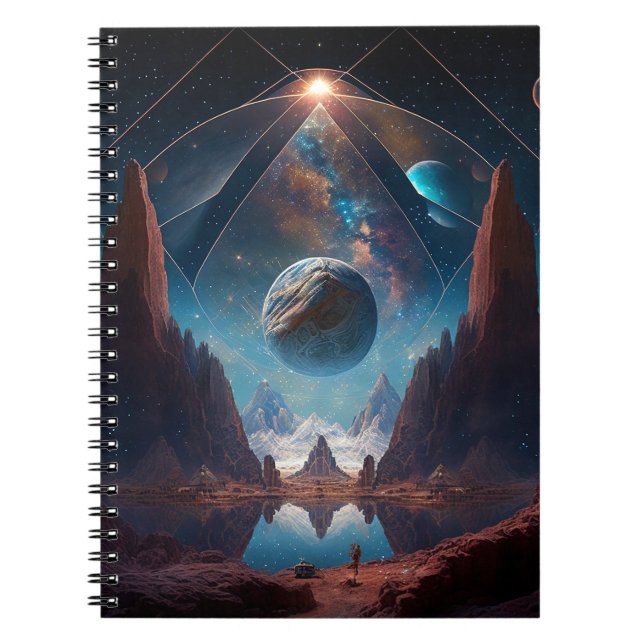 Cosmic Fantasy Landscape Notebook (Front)