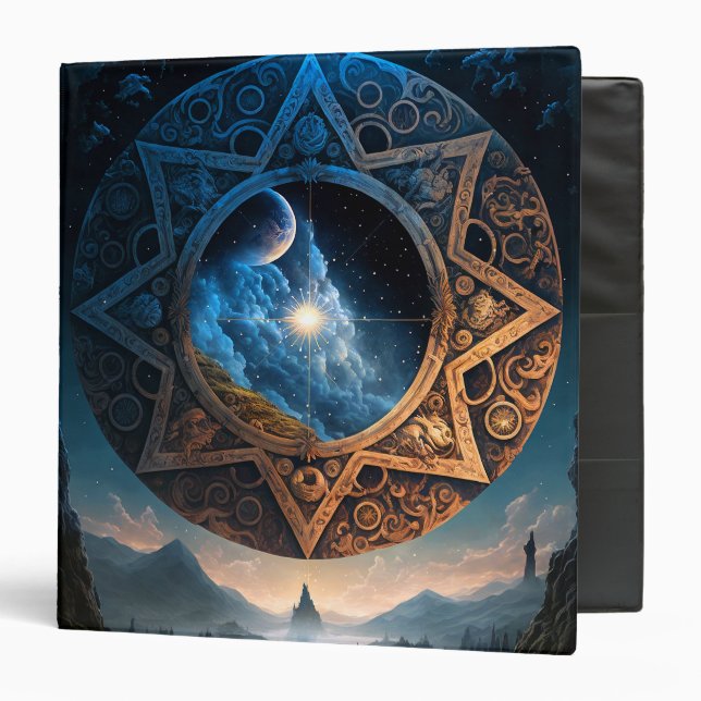Cosmic Fantasy Space Landscape 3 Ring Binder (Front/Inside)