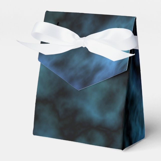 Cosmic Faux Blue Marble Favor Box (Front Side)