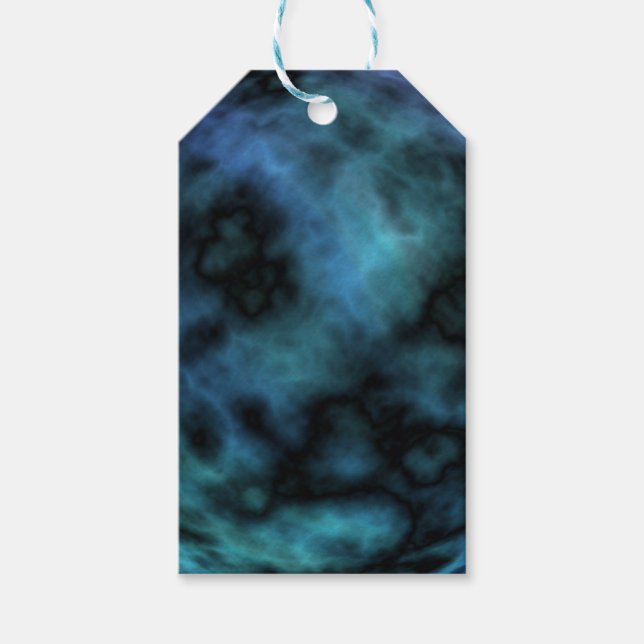 Cosmic Faux Blue Marble Gift Tags (Front)