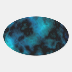 Cosmic Faux Blue Marble Oval Sticker