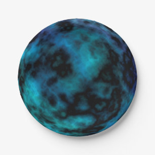 Cosmic Faux Blue Marble Paper Plate
