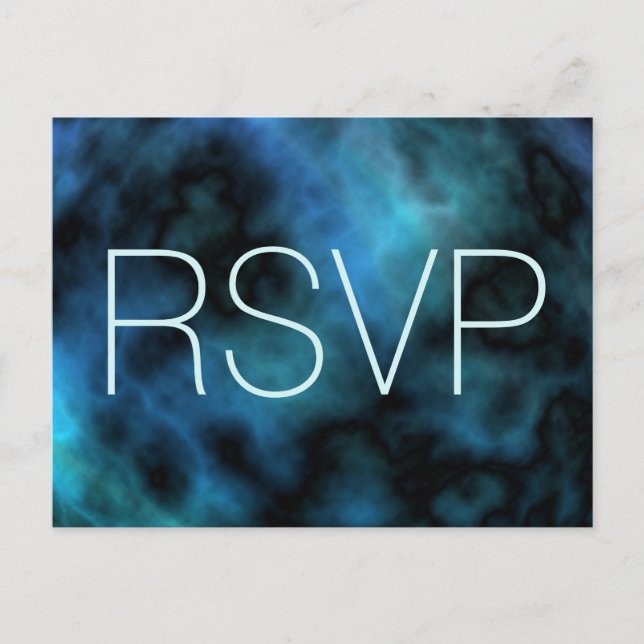 Cosmic Faux Blue Marble RSVP Invitation Postcard (Front)