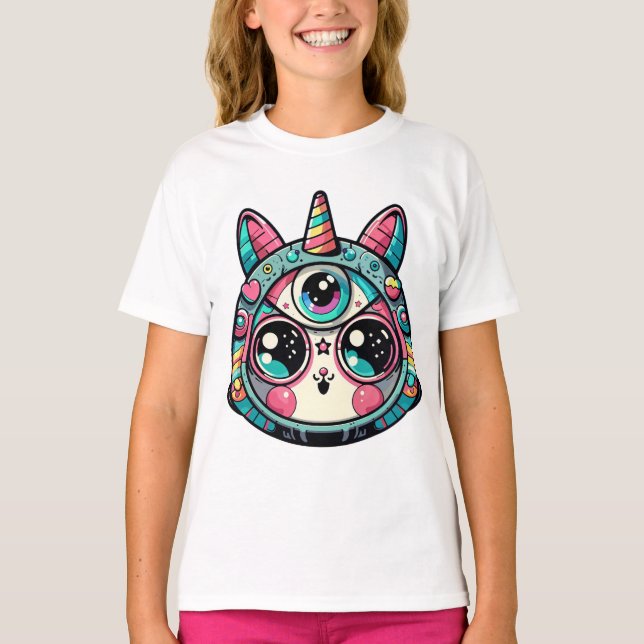  “Cosmic Feline Fantasy” T-Shirt (Front)