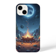 Cosmic Fire & Magic Moon Fantasy Art Phone Case