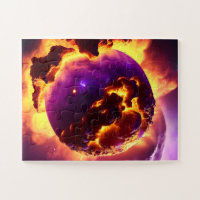 Cosmic Fires Orange and Purple Close-up Nebula