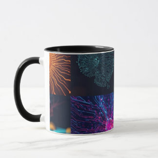 Cosmic Fireworks – Colorful Night Sky Celebration Mug