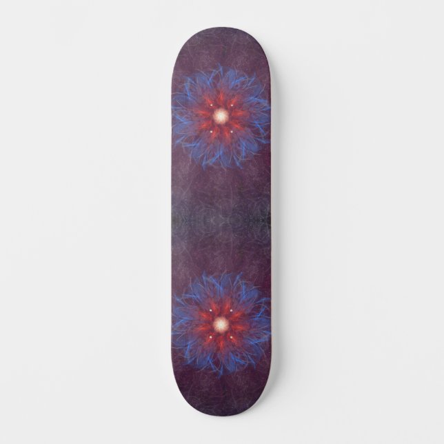 Cosmic Flame Burst Mandala Skateboard (Front)
