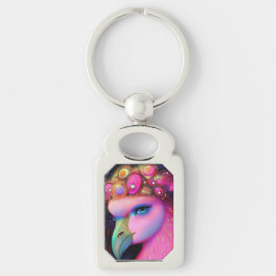 Cosmic Flamingo Queen Keychain