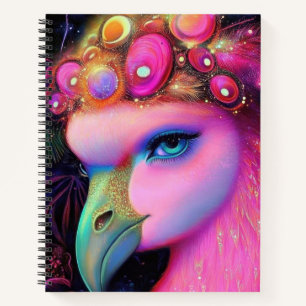Cosmic Flamingo Queen Notebook