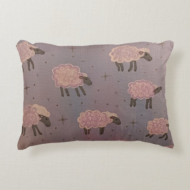 cosmic floating sheep accent pillow (Front)
