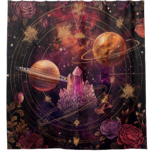 Cosmic Floral Planet Purple Nebula Space