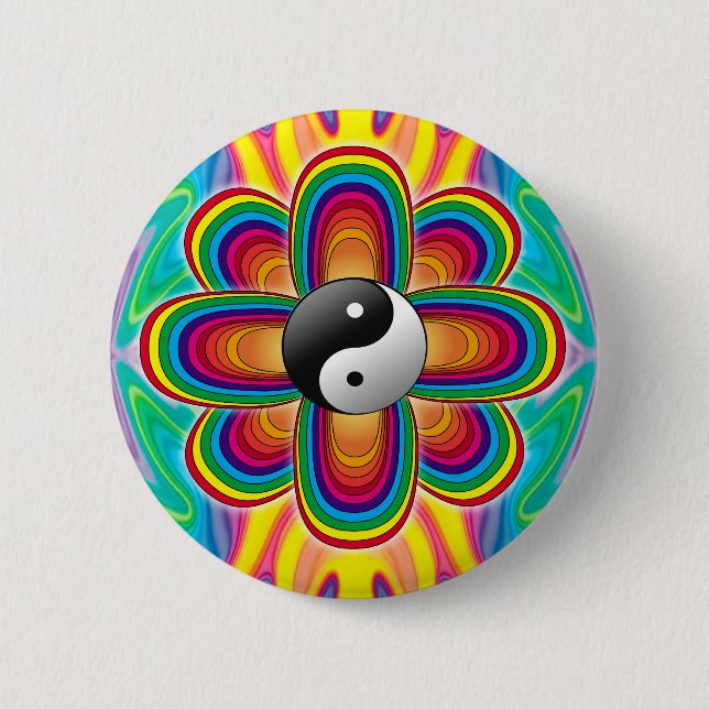 Cosmic Flower 2 Inch Round Button (Front)