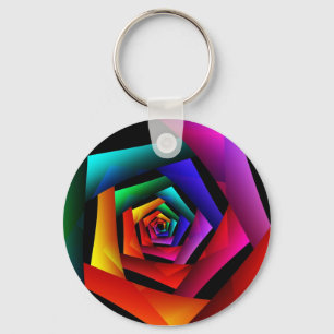 Cosmic Flower Cute Cool Modern Abstract Art Keychain
