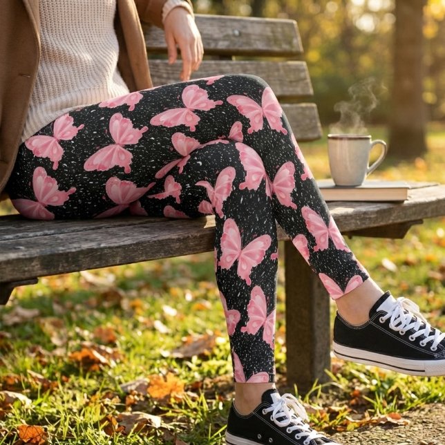 Cosmic Flutter Pink Butterfly Leggings (Creator Uploaded)