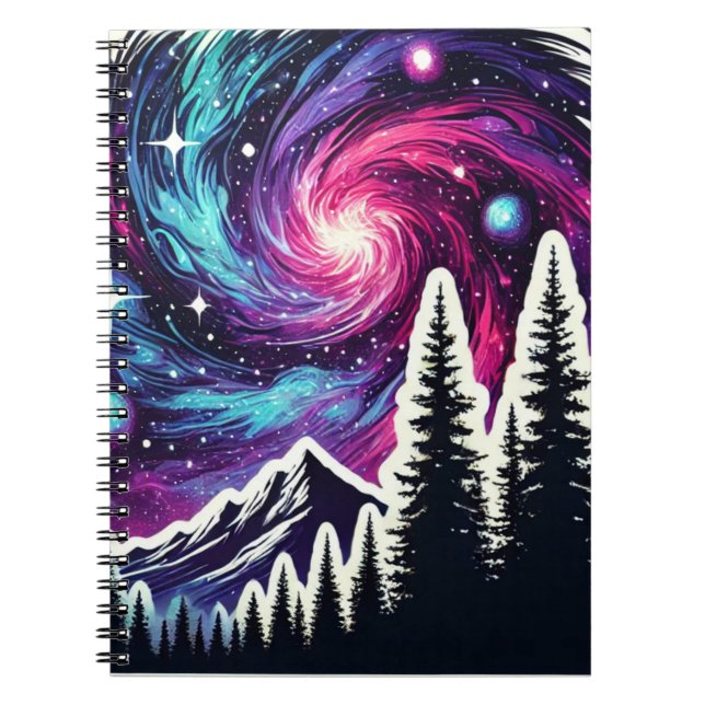 Cosmic Forest: Galaxy Meets Nature Notebook (Front)
