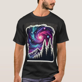 Cosmic Forest: Galaxy Meets Nature T-Shirt