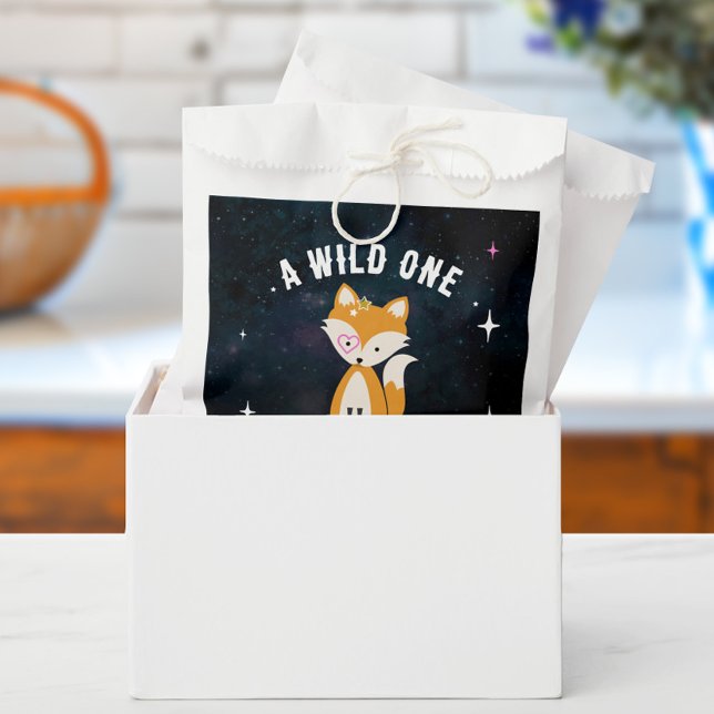 Cosmic Fox Wild One Pink Girl Baby Shower Favour Bag (Creator Uploaded)