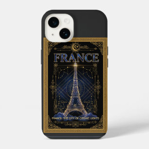 Cosmic France Eiffel Tower Celestial Art iPhone 14 Case