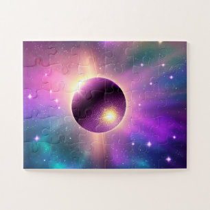 Cosmic Fun Purple Planet Orbiting the Universe Jigsaw Puzzle