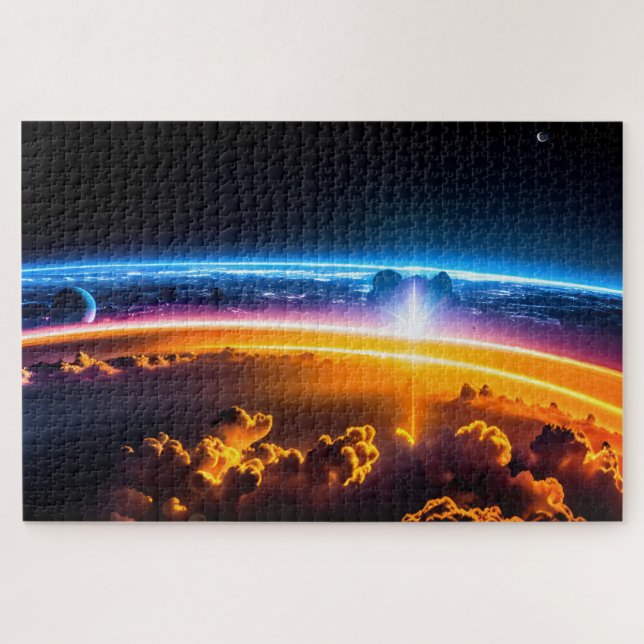 Cosmic Galactic Outer Space and Star Light Party Jigsaw Puzzle (Horizontal)