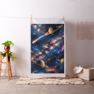 Cosmic galaxy and planet space design stars nebula fabric