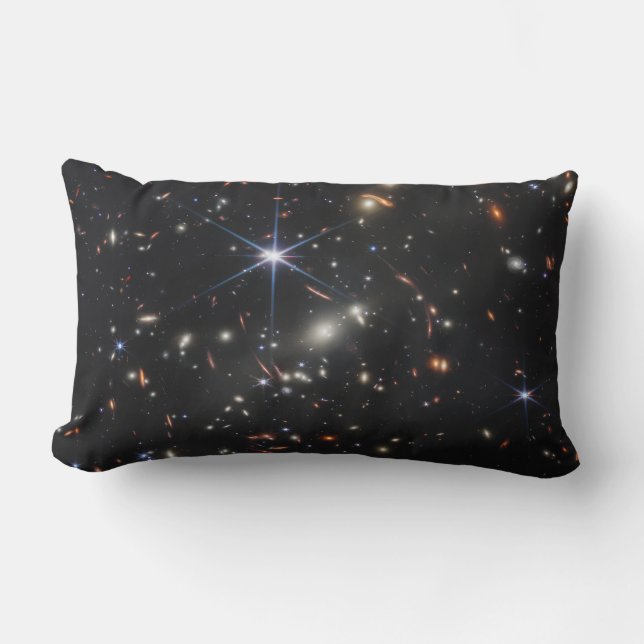 Cosmic Galaxy Cluster SMACS 0723 Throw Pillow (Front)