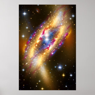 Cosmic Galaxy Glowing Magnificently in Outer space Poster