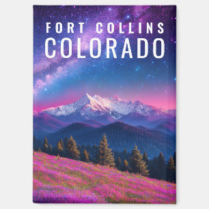 Cosmic Galaxy Mountain Landscape Tourist Travel Magnet