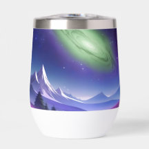 Cosmic Galaxy Mug – Green Nebula Over Purple Mount