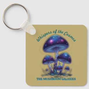Cosmic Galaxy Mushrooms • Whimsical Fantasy Fungi Keychain