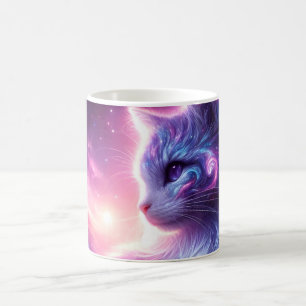 Cosmic Galaxy Mystical Feline Celestial Coffee Mug