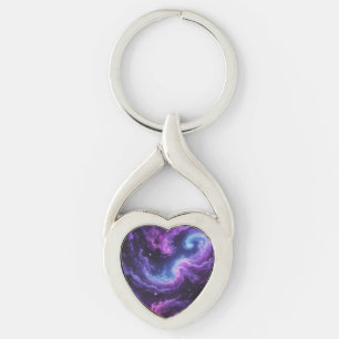 Cosmic Galaxy Nebula Abstract Space Art Design Keychain