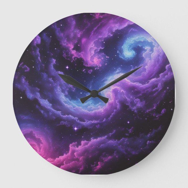 Cosmic Galaxy Nebula Abstract Space Art Design Large Clock (Front)