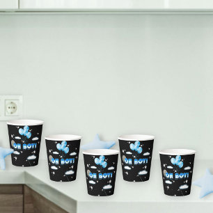 Cosmic Galaxy Night Blue Balloons Baby Shower Cute Paper Cups