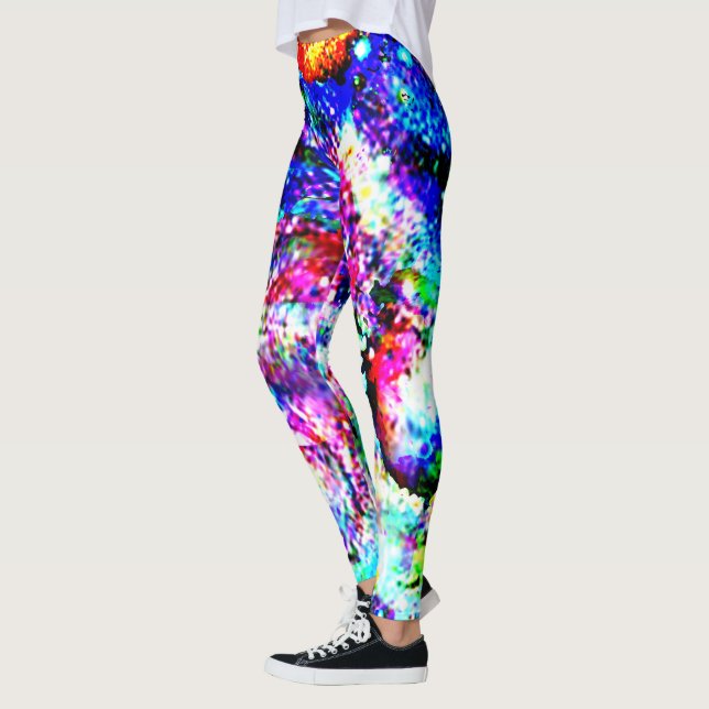 Cosmic Galaxy Pattern Bright Multi Colour Leggings (Left)