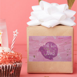 Cosmic Galaxy Pink Watercolor Birthday Sticker