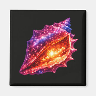 Cosmic Galaxy Shell stars nautical design Magnet