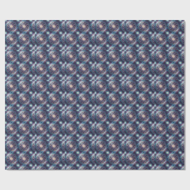 Cosmic Galaxy Spiral Mandala Design Pattern Wrapping Paper (Flat)