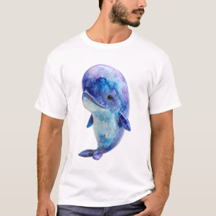 Cosmic Galaxy Watercolor Whale Men T-Shirt