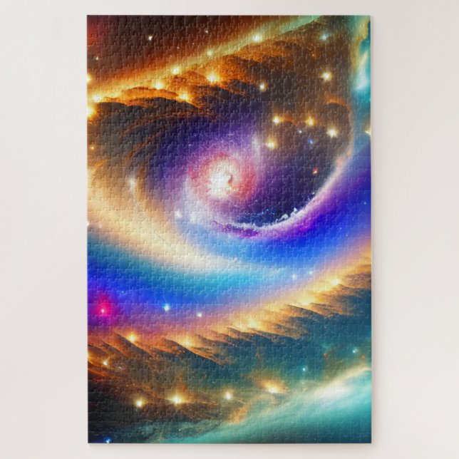 Cosmic Galaxy with Shooting Star Art Print  Jigsaw Puzzle (Vertical)