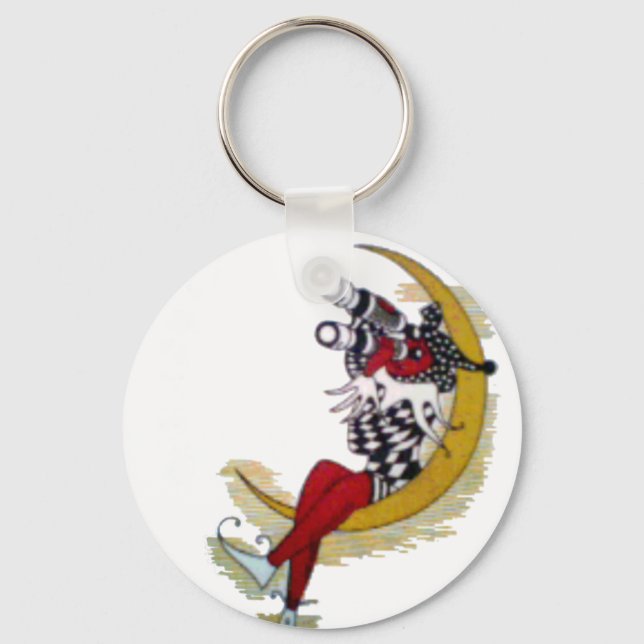 Cosmic Gaze: Elf on the Moon Adventure Keychain (Front)