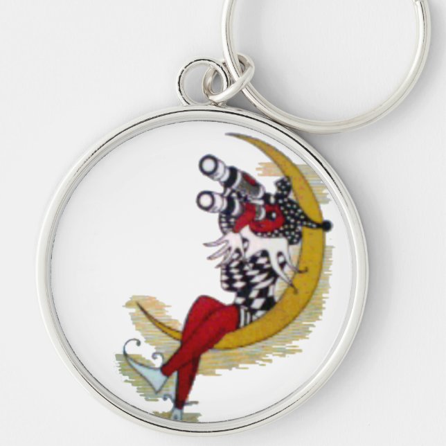 Cosmic Gaze: Elf on the Moon Adventure Keychain (Front)