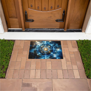 Cosmic Geometry Mandala Star Universe Abstract Doormat