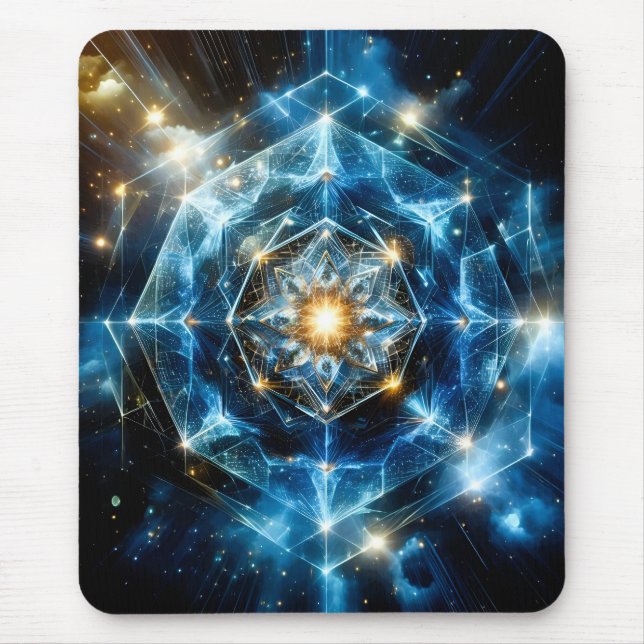 Cosmic Geometry Mandala Star Universe Abstract Mouse Pad (Front)
