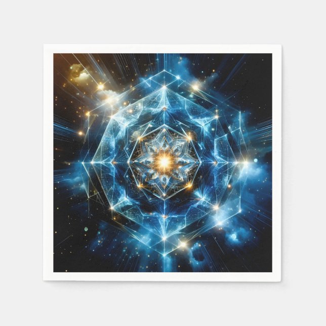 Cosmic Geometry Mandala Star Universe Abstract Napkin (Front)
