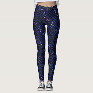 Cosmic Ghost Girl Black Light Rave Leggings