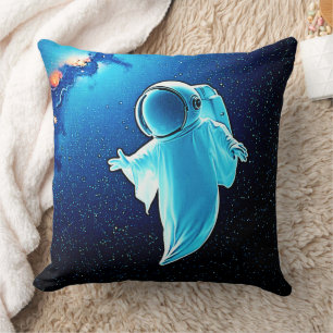 Cosmic Ghost in Space Design Throw Pillow
